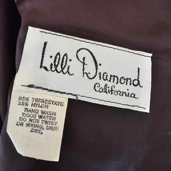 Lilli Diamond Vintage '60s Black Cowl Mock Neck Jerset Dress Size M - Picture 6 of 7